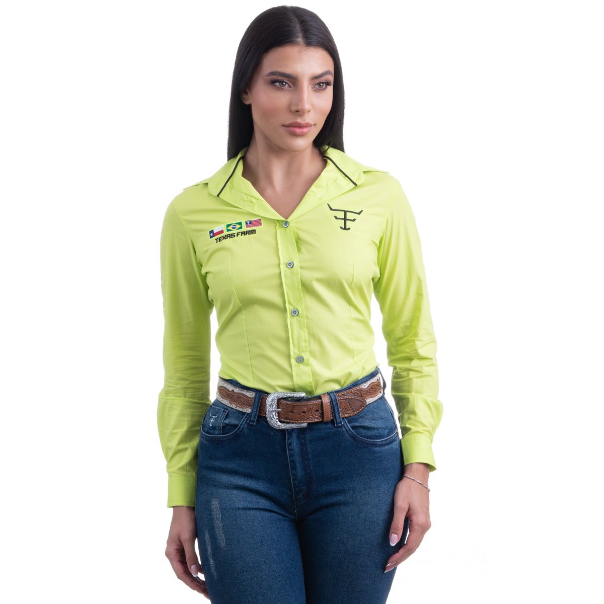 CAMISA COMPETICAO FEMININA MANGA LONGA TEXAS FARM - CAP007 - VERDE