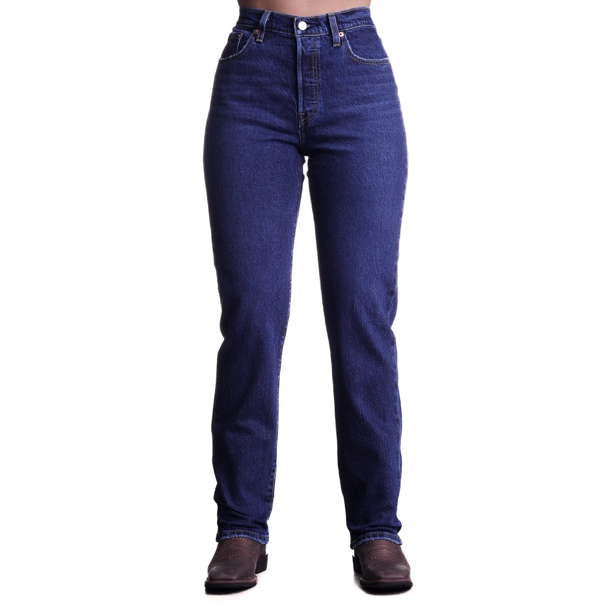CALÇA JEANS FEMININA LEVIS 501 ORIGINAL 125010526 LAVAGEM ESCURA