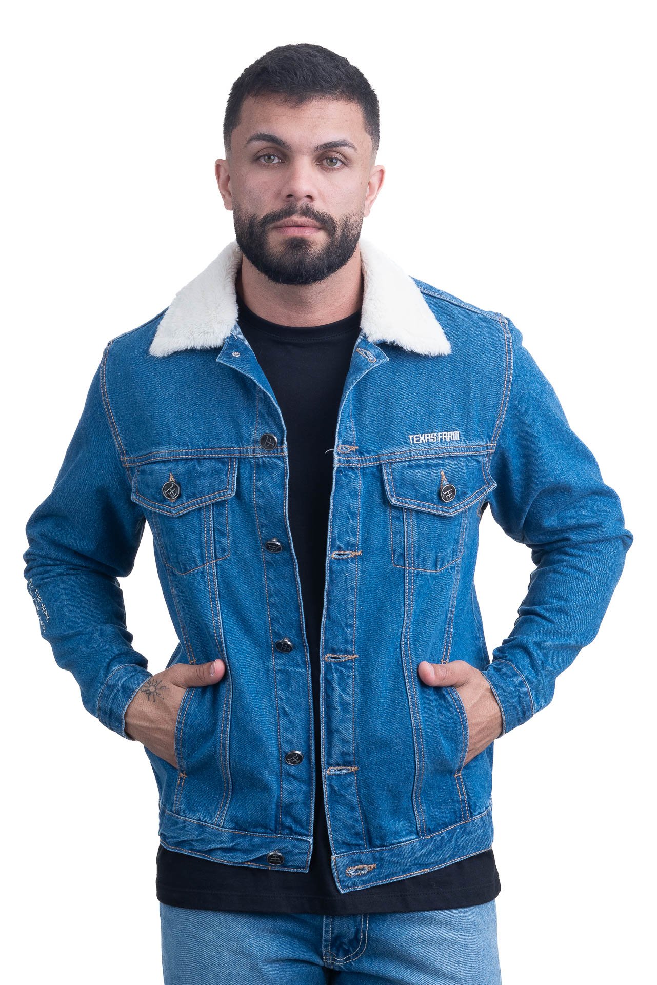 JAQUETA MASCULINA JEANS TEXAS FARM - SIMPLE - JQ004