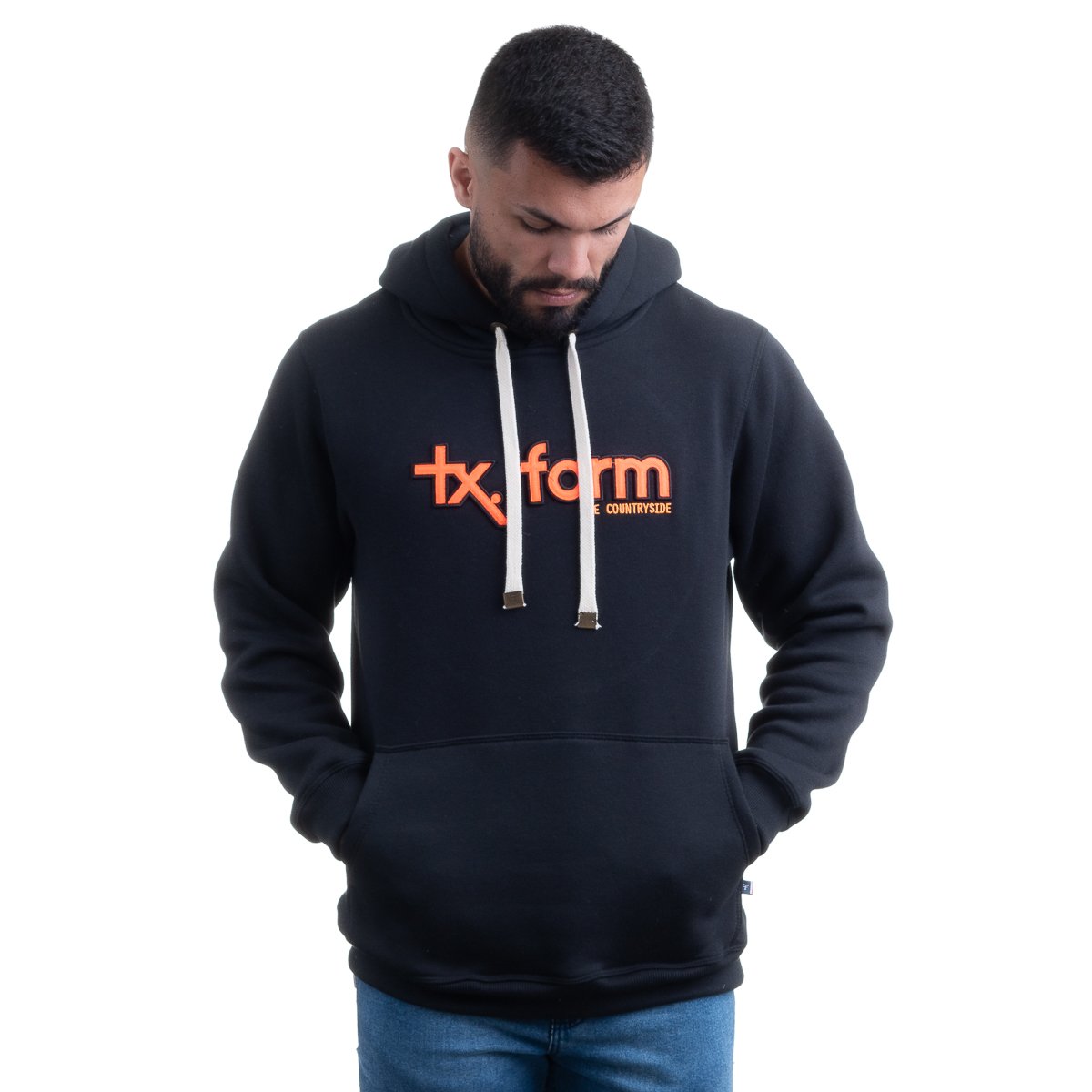 MOLETOM - MT036 - PRETO/ LARANJA NEON