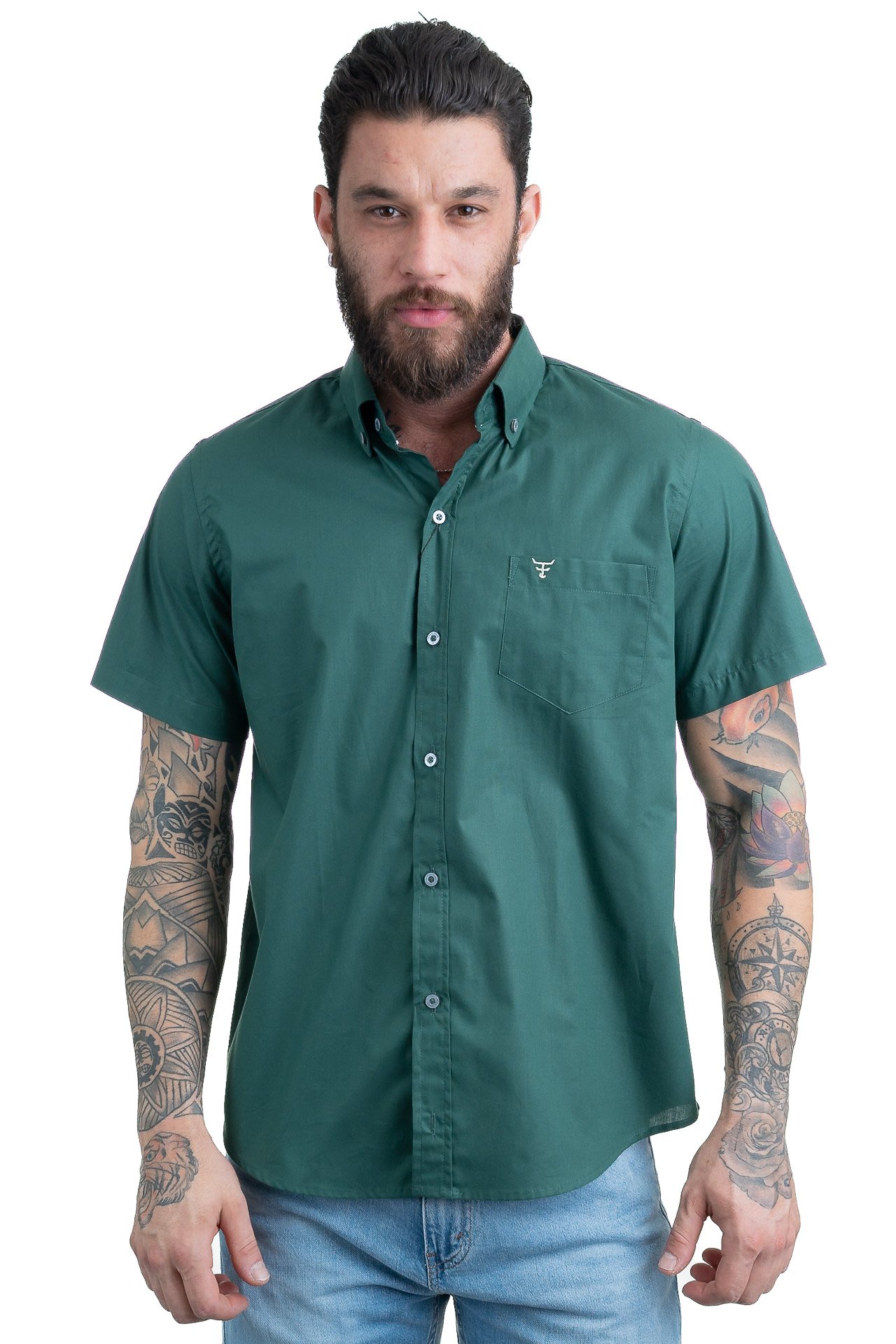 CAMISA MASCULINA MANGA CURTA TEXAS FARM - CAC621 - PRETO