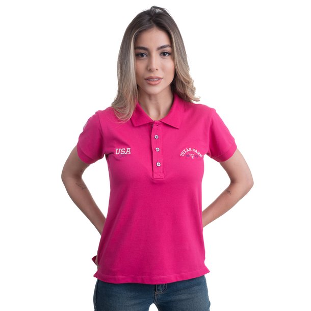 CAMISA POLO FEMININA TEXAS FARM NEW STYLE CPF006 ROSA ESCURO