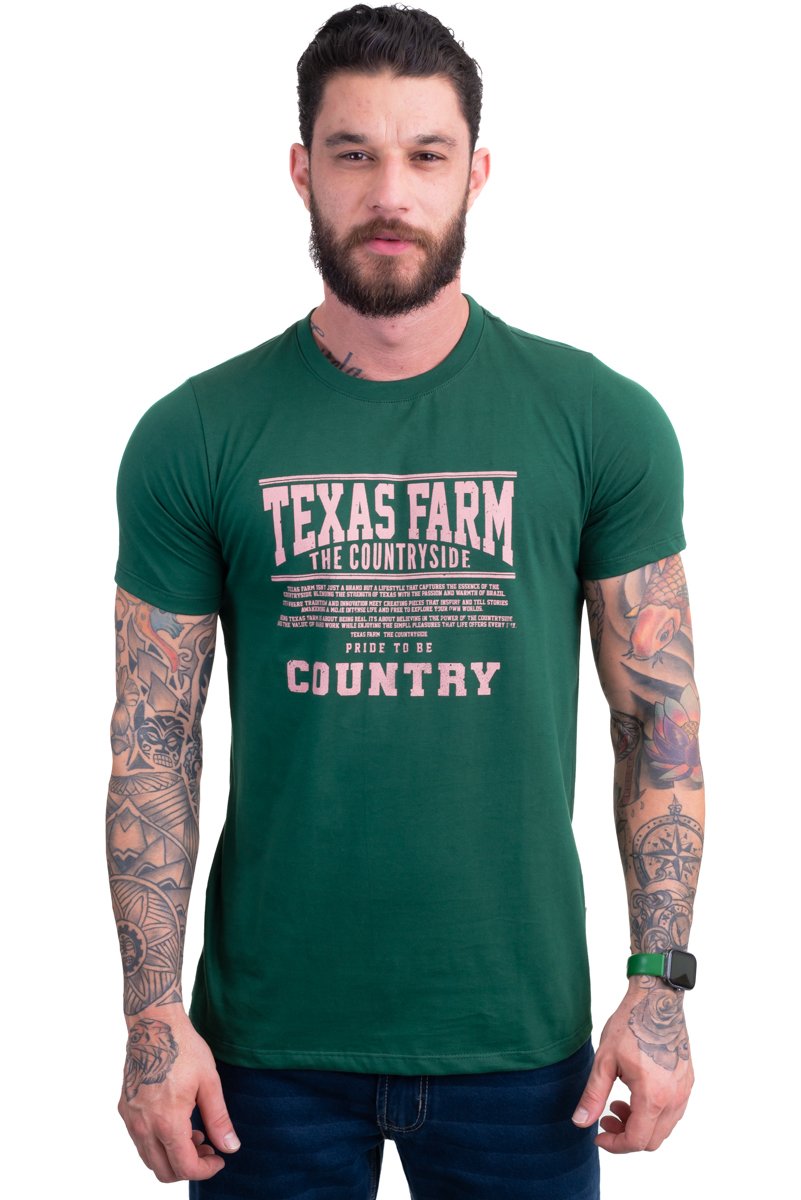 Lime Country LC Streamer 0.6 ② CAMISETA MASCULINA TEXAS FARM - CM602 - VERDE BANDEIRA