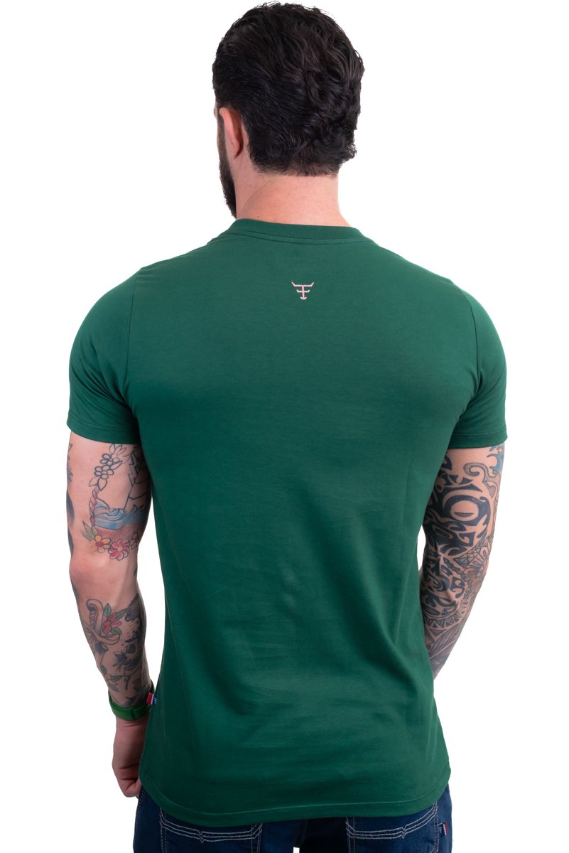 CAMISETA MASCULINA TEXAS FARM - CM602 - VERDE BANDEIRA