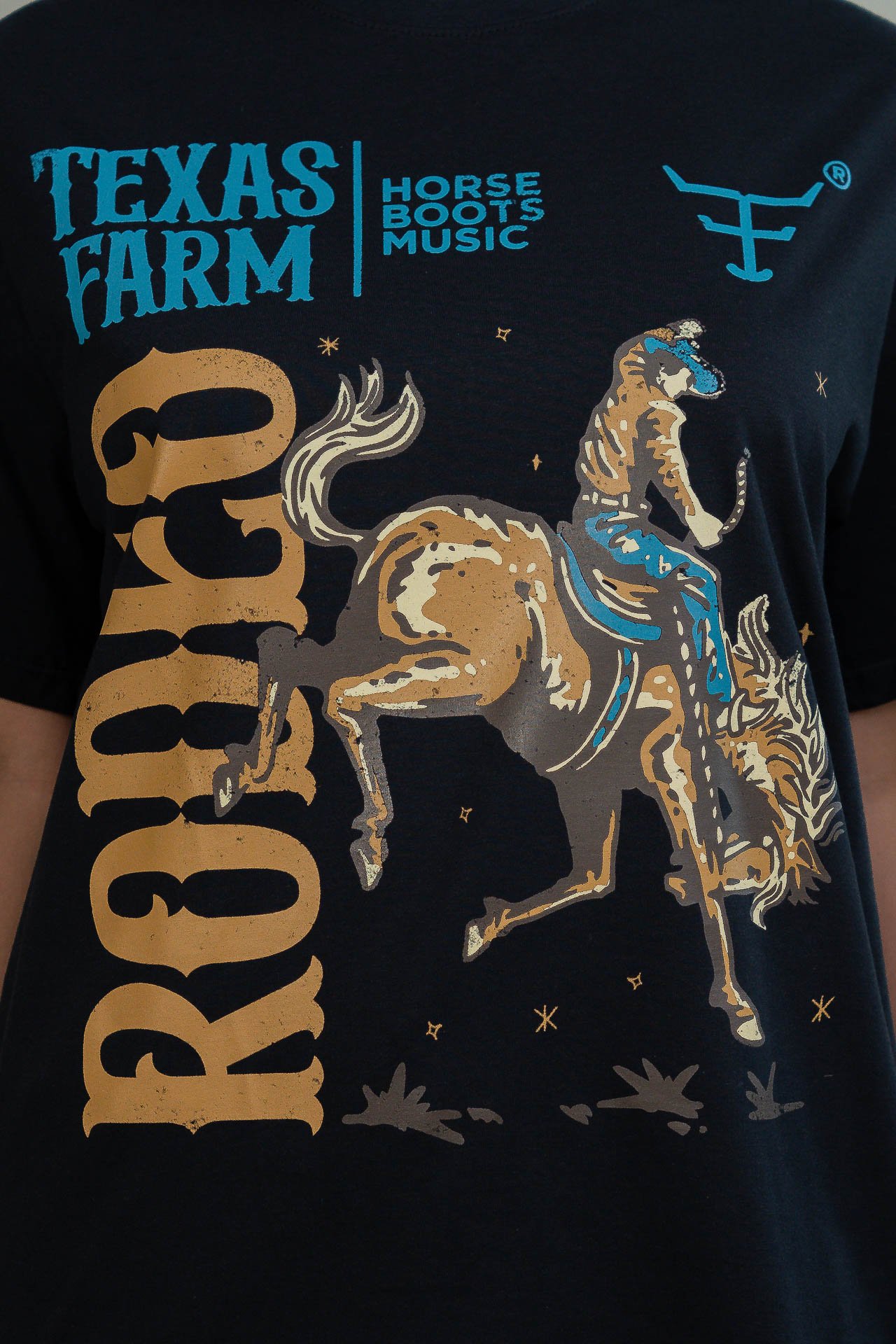 CAMISETA OVERSIZED TEXAS FARM - WESTERN SHOW - CO002 - PRETO