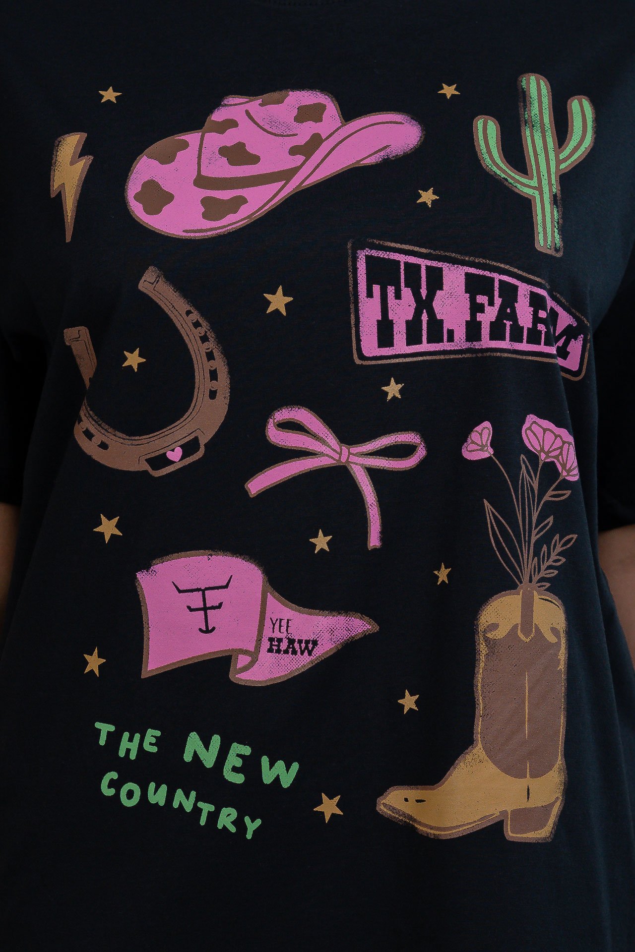 CAMISETA OVERSIZED TEXAS FARM - WESTERN SHOW - CO003 - PRETO