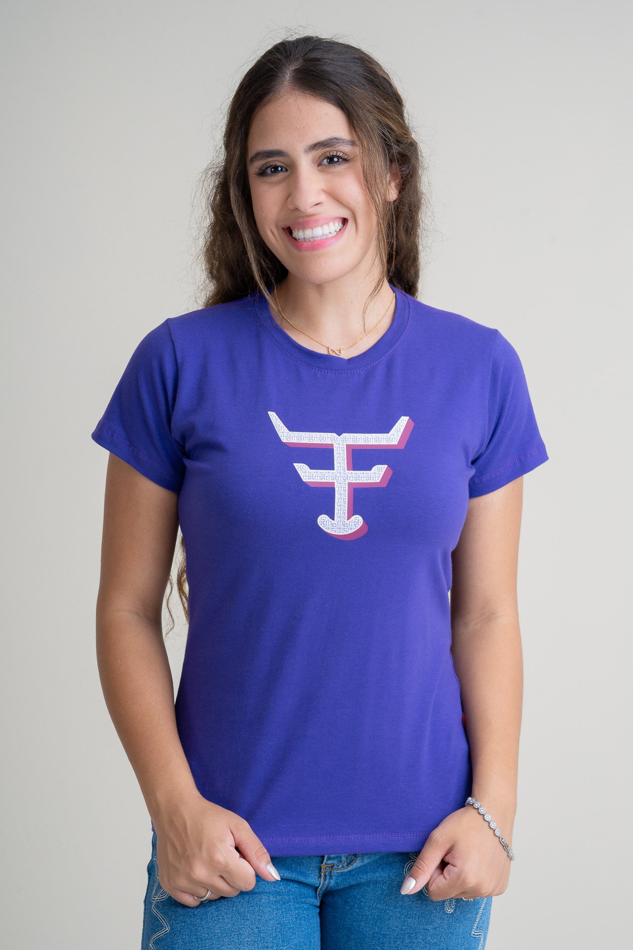 CAMISETA FEMININA TEXAS FARM - CF304 - ROXO MIRTILO
