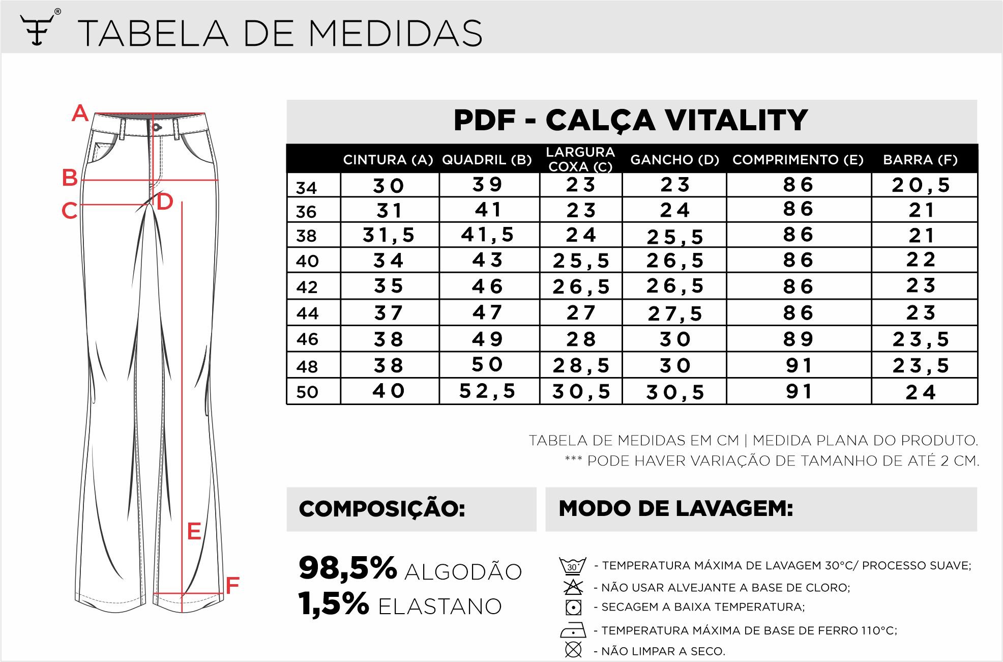 Tabela de Medidas