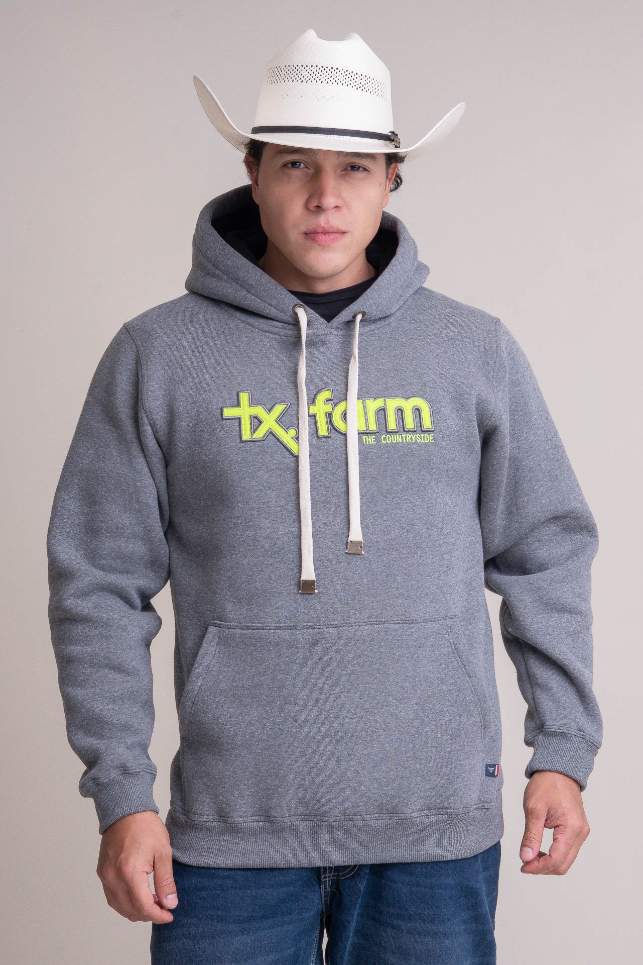 MOLETOM - MT036 - CINZA MESCLA ESCURO/ AMARELO NEON