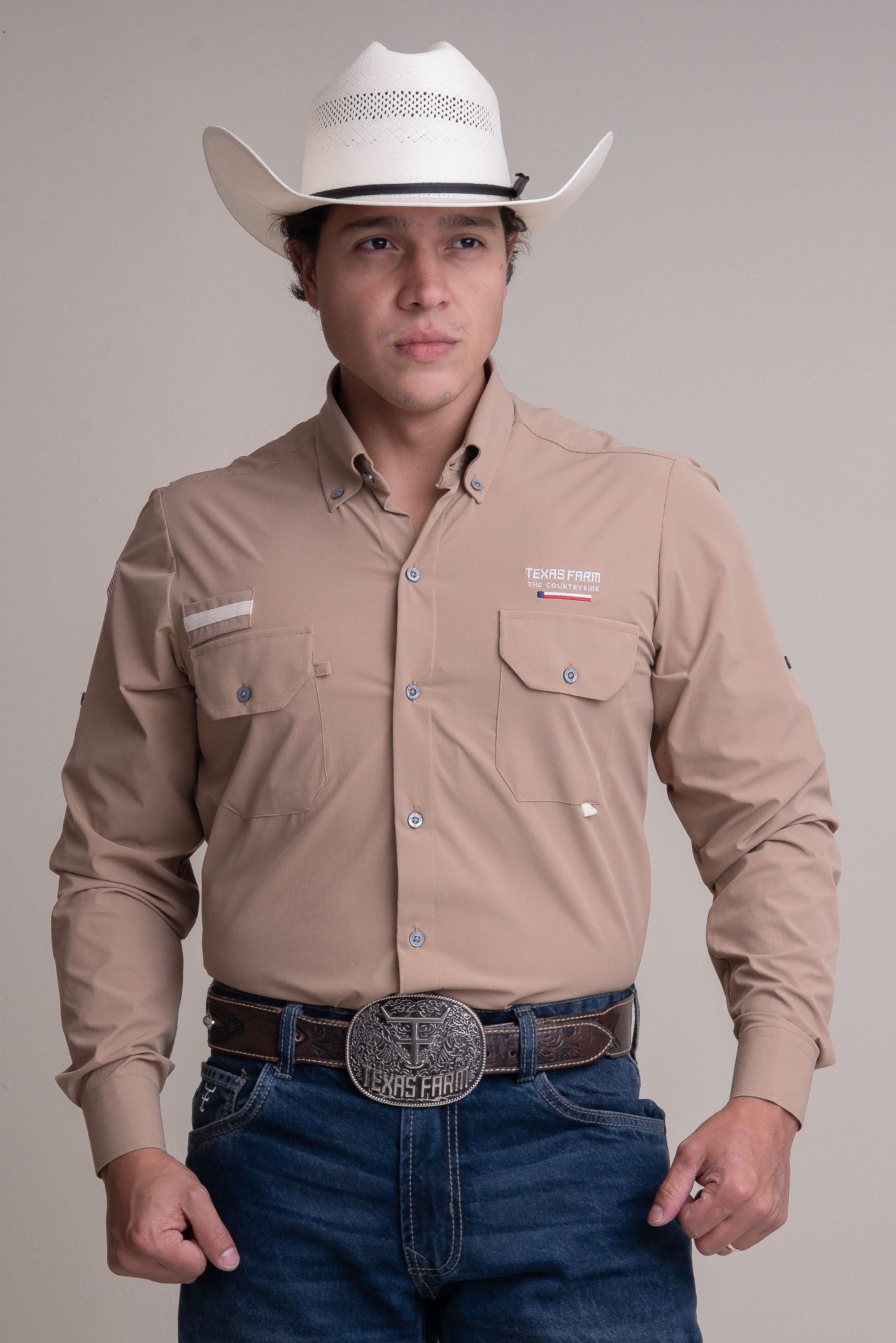 CAMISA MASCULINA TEXAS FARM MANGA LONGA UV50+ EXPLORER - CAL532