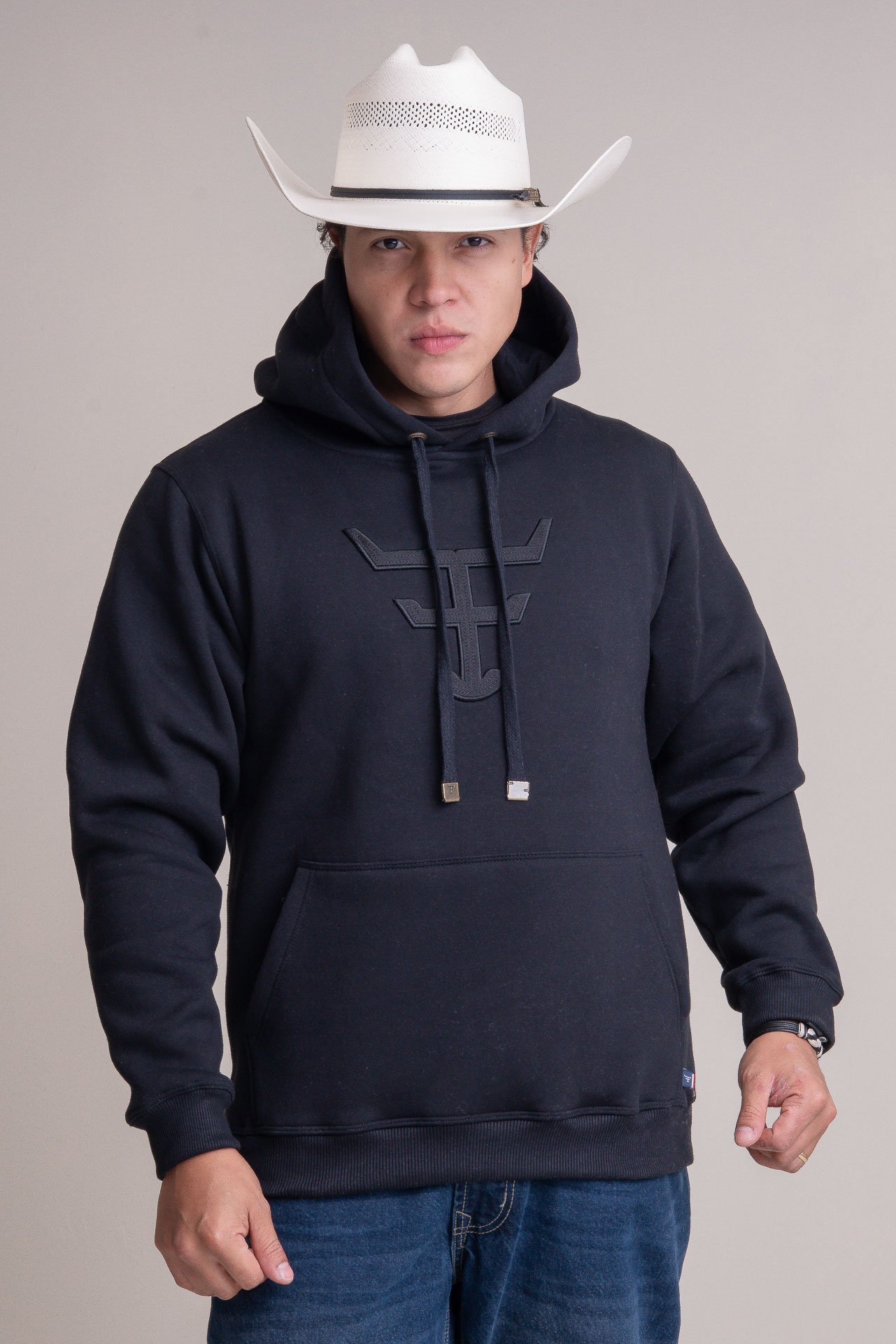 MOLETOM - MT056 - PRETO/ LARANJA NEON