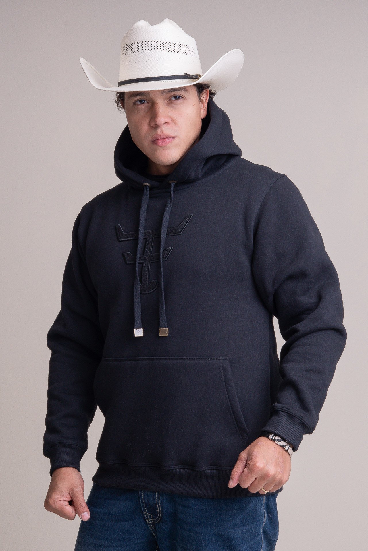 MOLETOM - MT056 - PRETO/ LARANJA NEON
