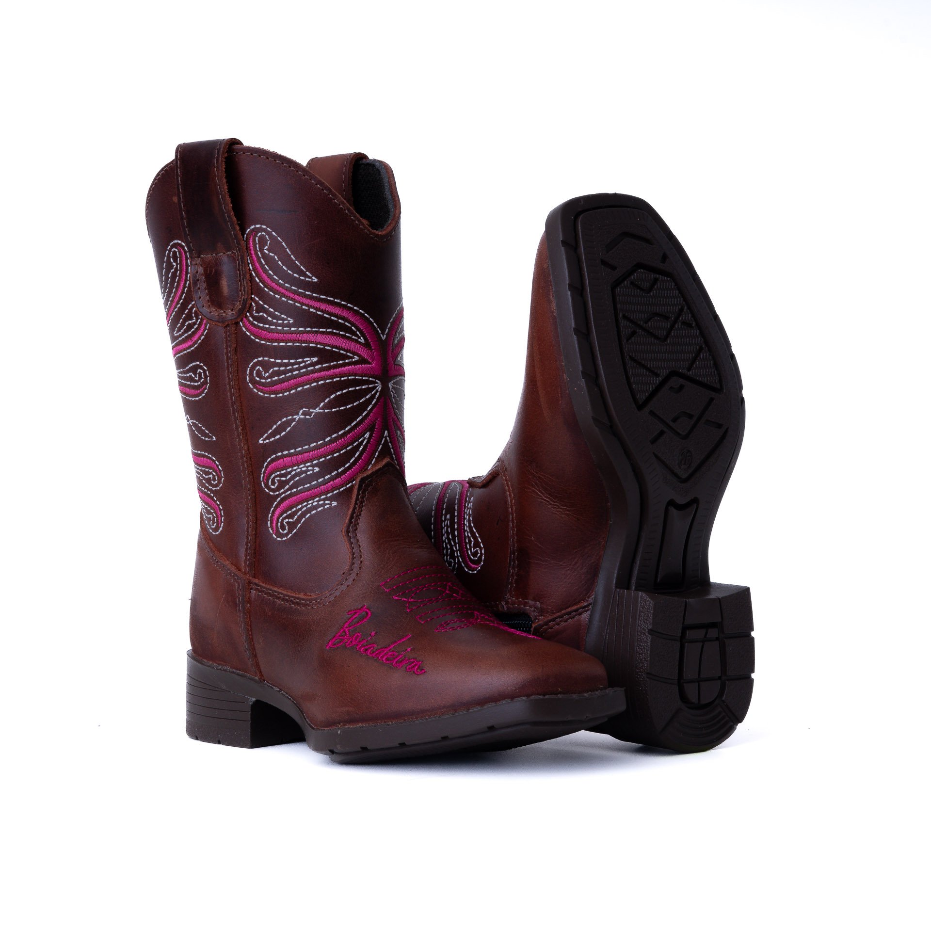 Bota Infantil Country Big Bull Fossil/ Cela em Couro Legítimo | Bico Redondo — Edição Limitada