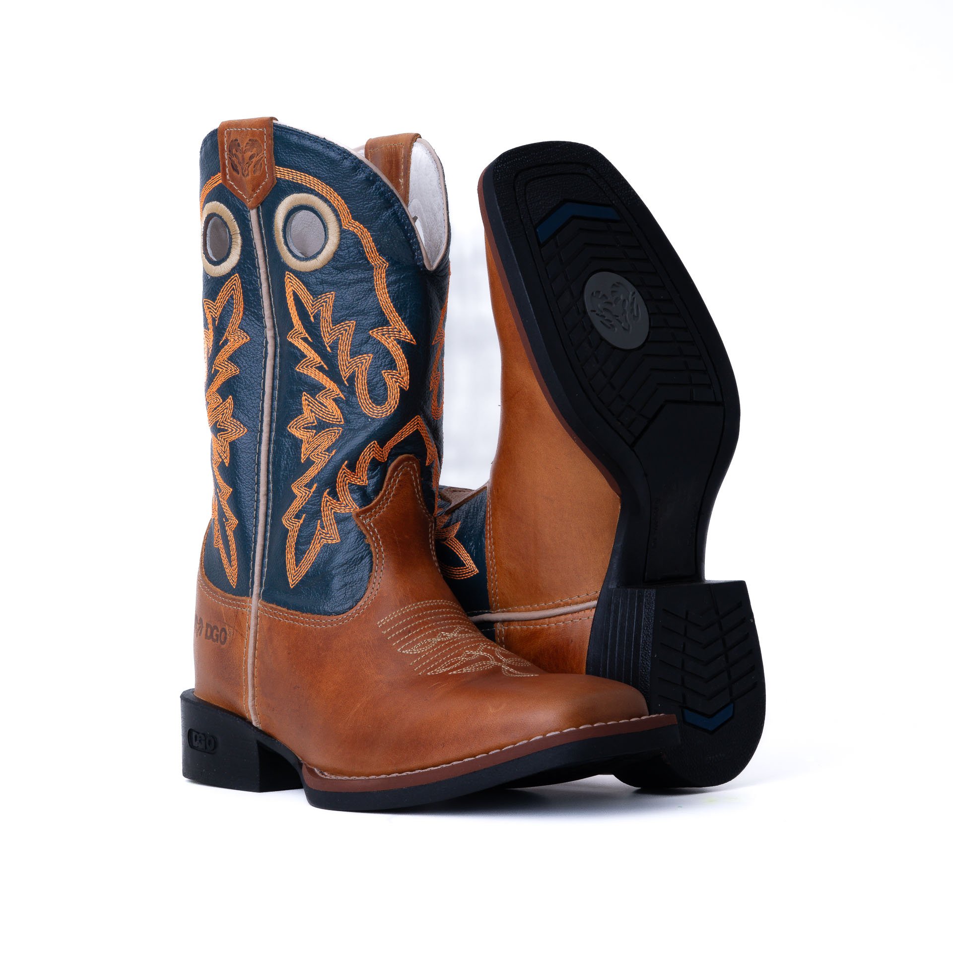 BOTA MASCULINA DGO - 120114G2P - CANELA/ AZUL MARINHO