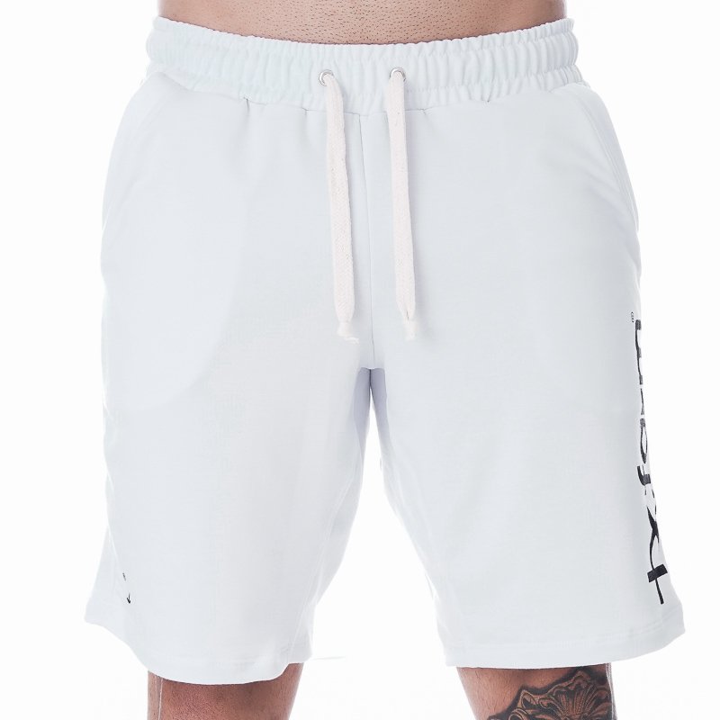 BERMUDA MOLETOM MASCULINA TEXAS FARM BMM008 BRANCO/ PRETO
