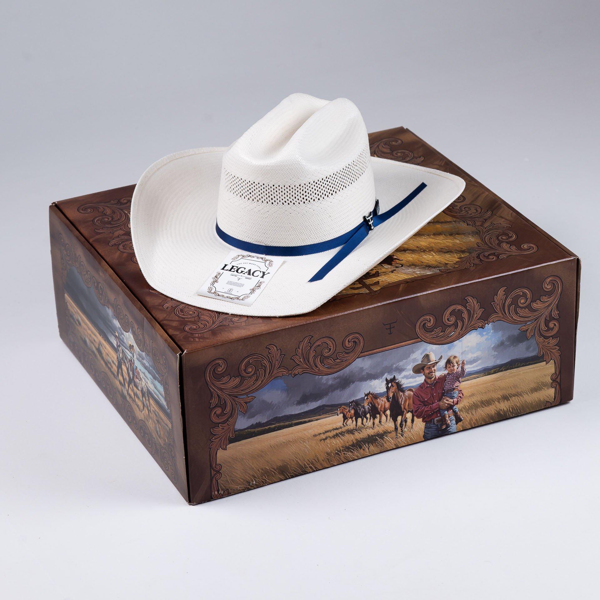 CHAPEU TEXAS FARM + ELDORADO - LEGACY - CHP001 - PALHA/ AZUL