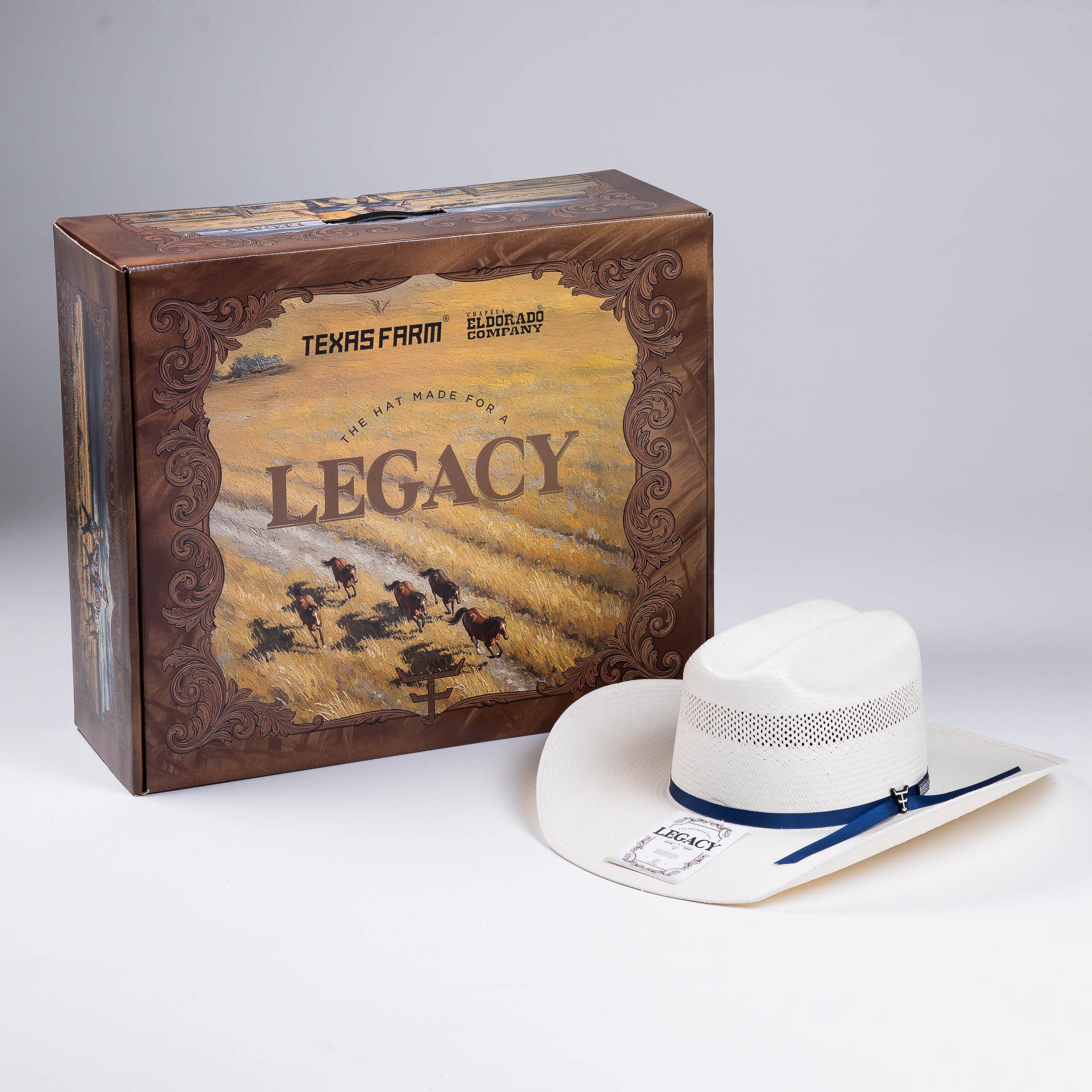 CHAPEU TEXAS FARM + ELDORADO - LEGACY - CHP001 - PALHA/ AZUL