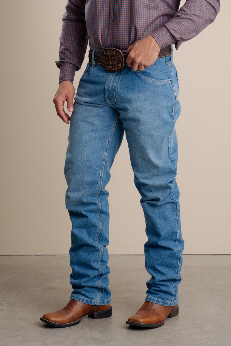 CALÇA JEANS MASCULINA TEXAS FARM - HARD 100% - PDM027 - LARANJA NEON