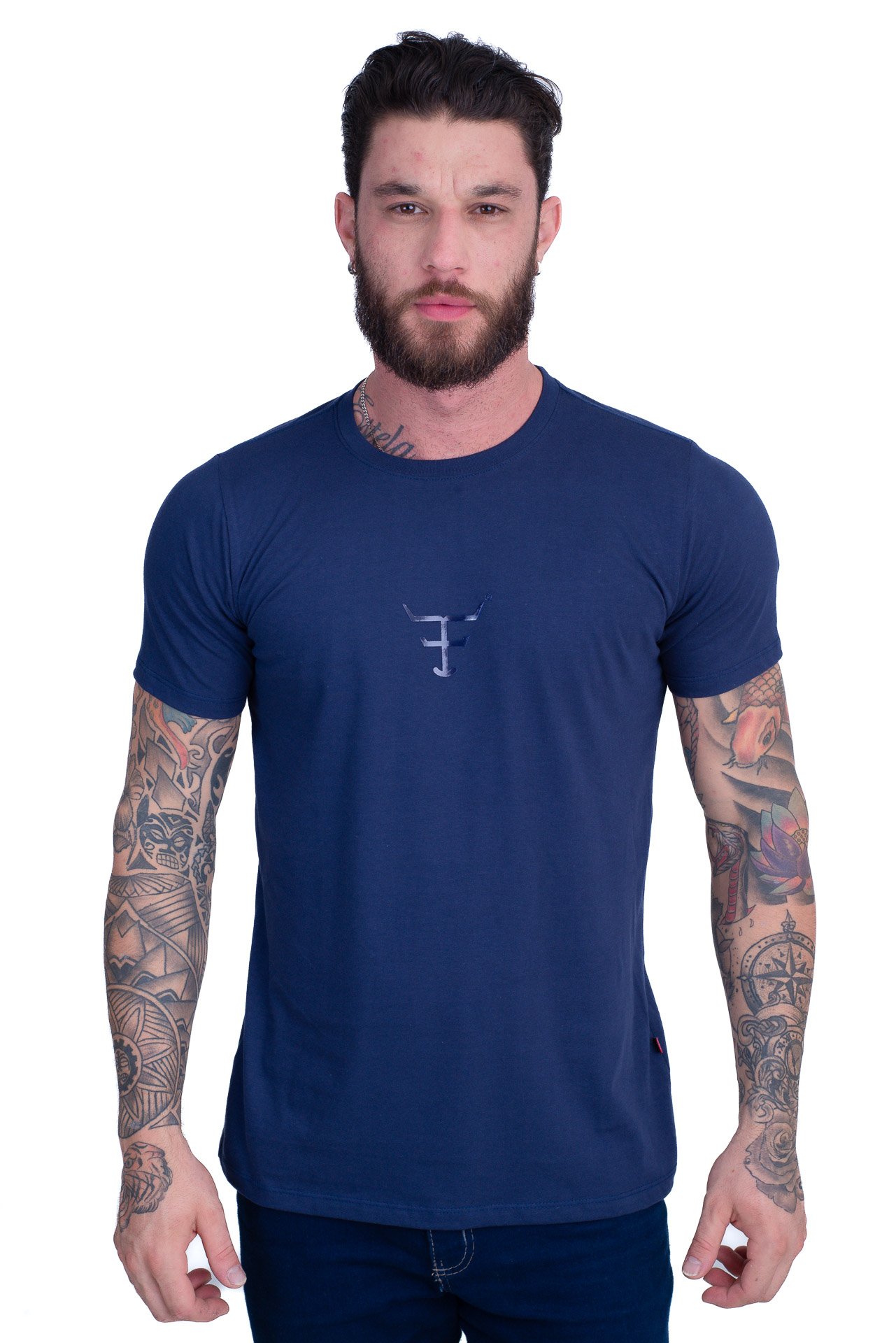 CAMISETA MASCULINA TEXAS FARM - CM618 - MARROM CAFE