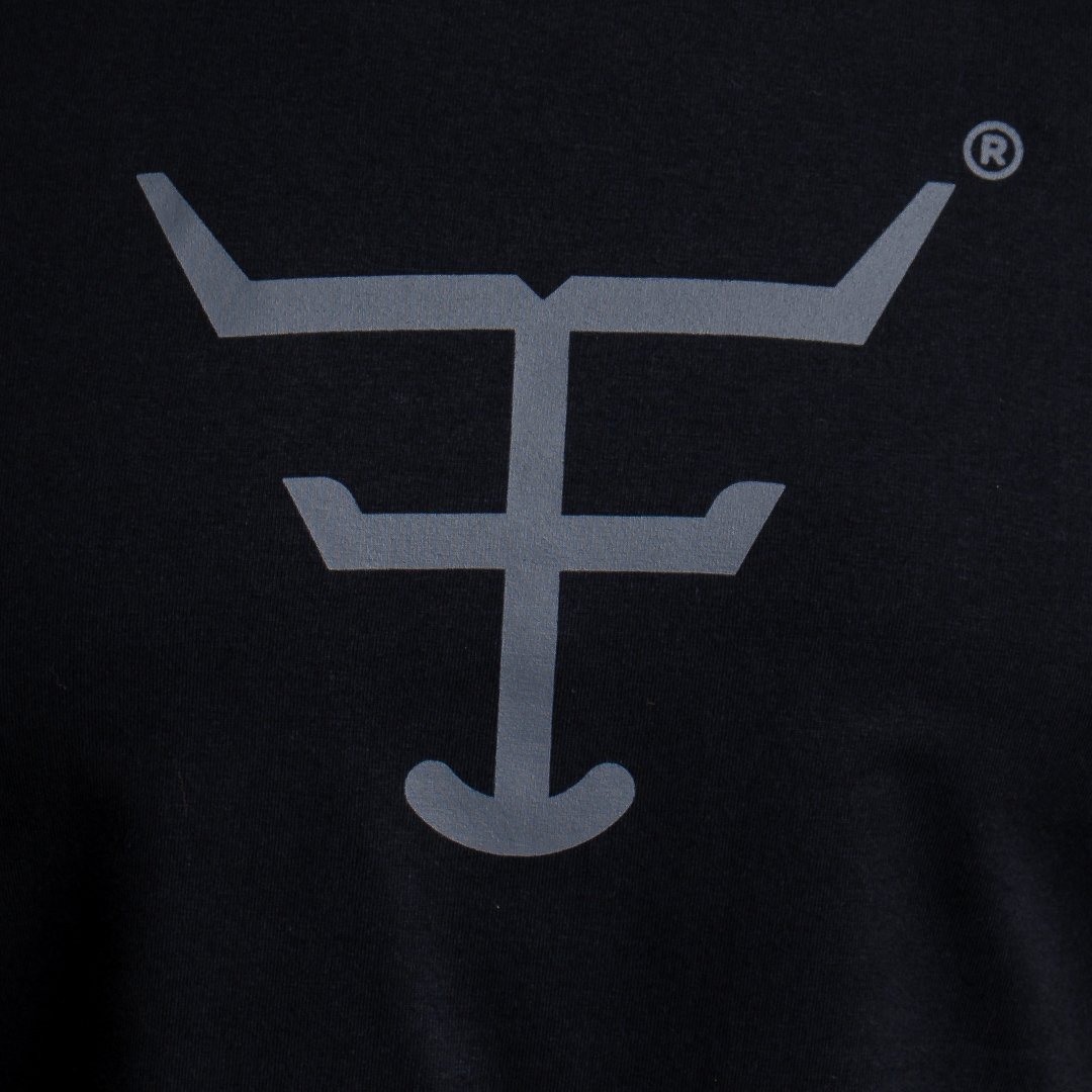 CAMISETA MASCULINA TEXAS FARM - CM589 - DO PP AO GG - PRETO/ CINZA