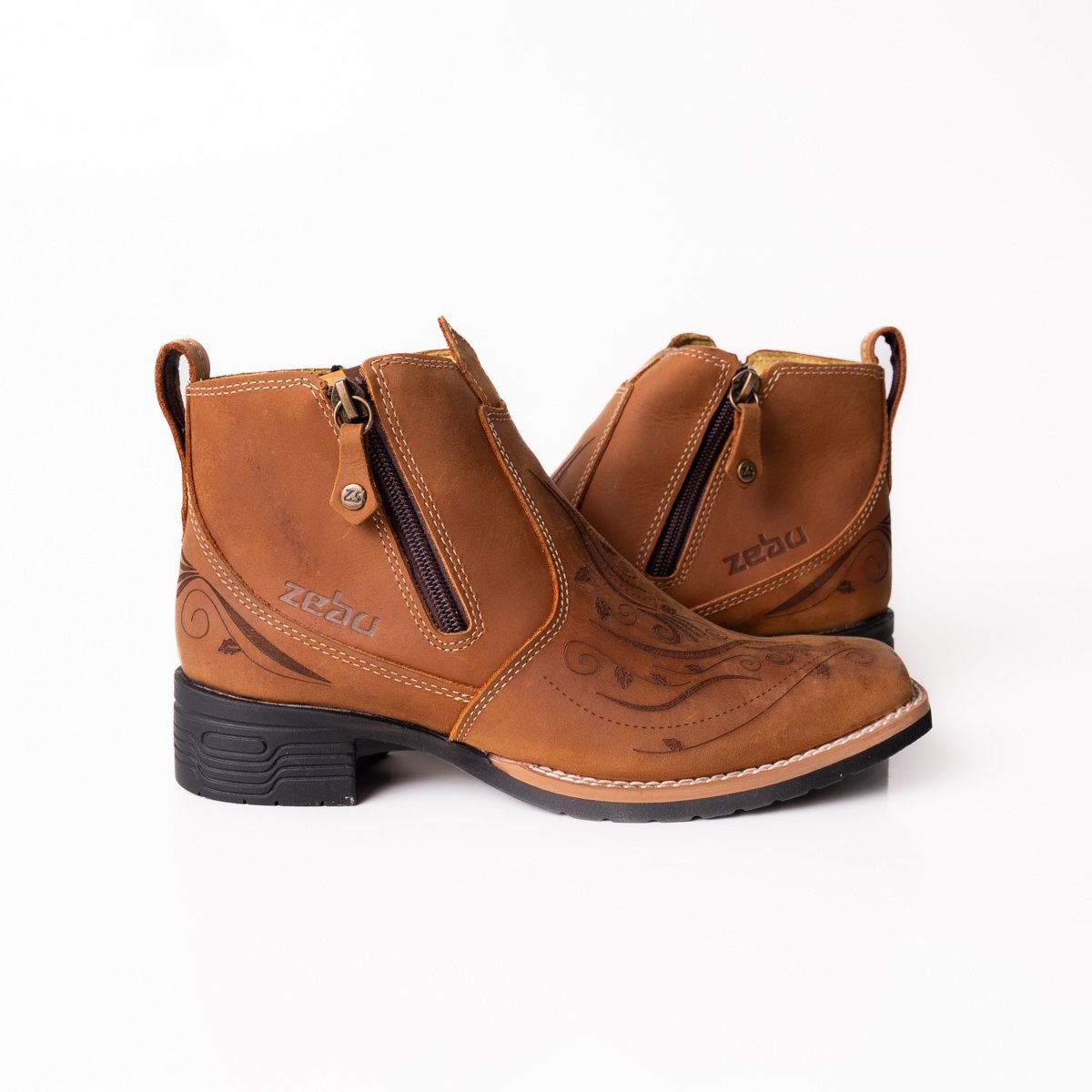 BOTINA FEMININA ZEBU - 71166 - MUSTANG CONHAQUE