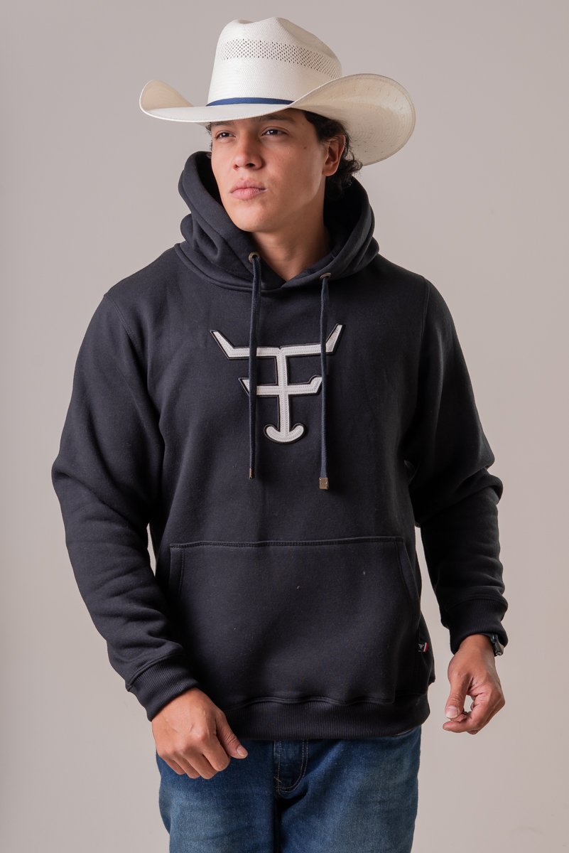 MOLETOM - MT056 - PRETO/ LARANJA NEON